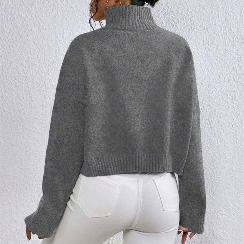 Damen modischer Kragenpullover aus weicher Wolle Echoarchiv