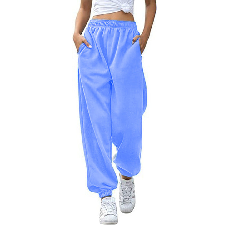 Damen nan Cozy-Sweat-Palazzohose mit hohem Komfortbund, integriertem Kordelzug und gerafften Knöchelabschlüssen Echo Archiv