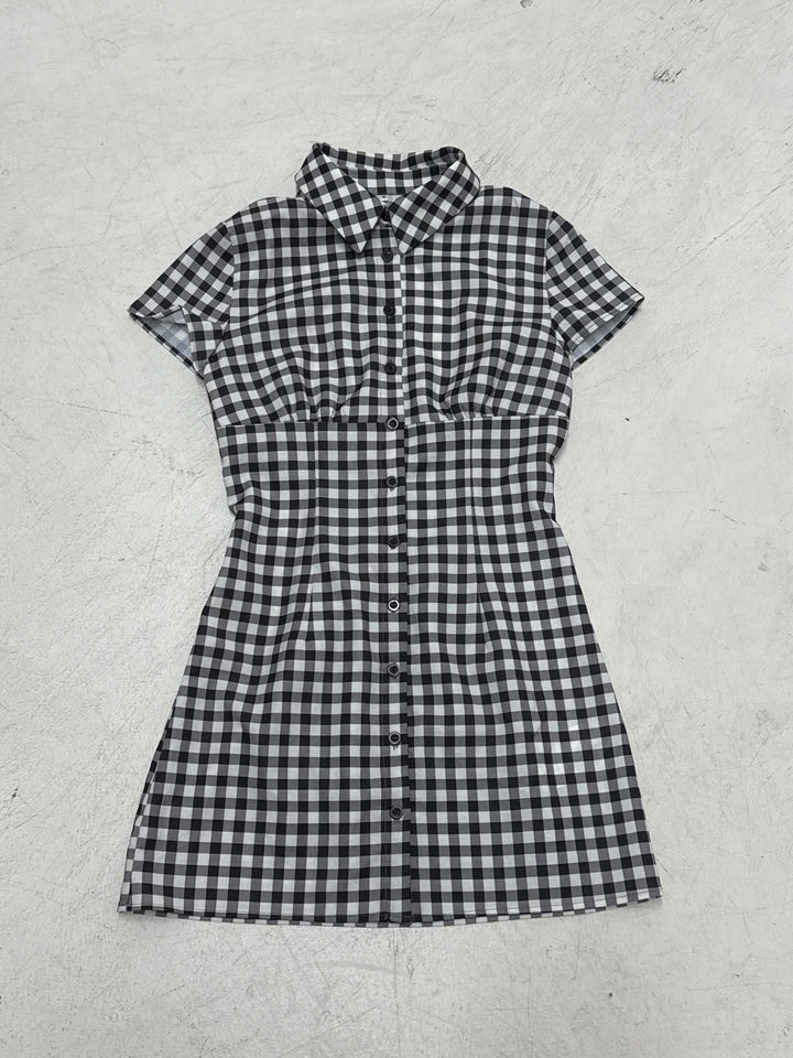 Damen Karo Hemdkleid mit figurbetonendem Schnitt Echo Archiv