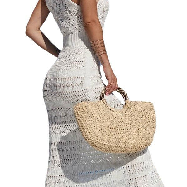 Damen Häkel-Maxikleid mit seitlichem Schlitz Echo Archiv