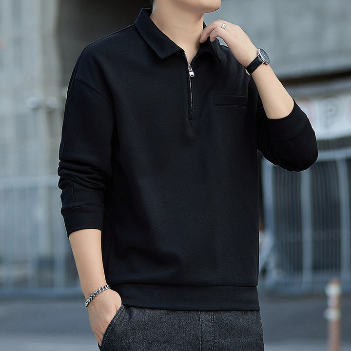 Herren Halbzip-Sweatshirt mit Polokragen und Brustleistentasche Echo Archiv