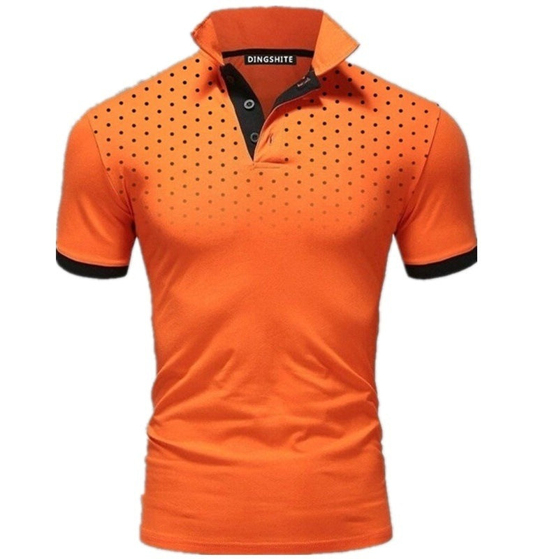 Herren Poloshirt mit Echoarchivrnen Punktdesign und atmungsaktiven Eigenschaften Echoarchiv