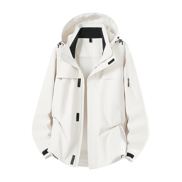 Herren Leichte wasserabweisende Kapuzen-Softshell-Übergangsjacke mit Meshfutter & Utility-Taschen Echoarchiv