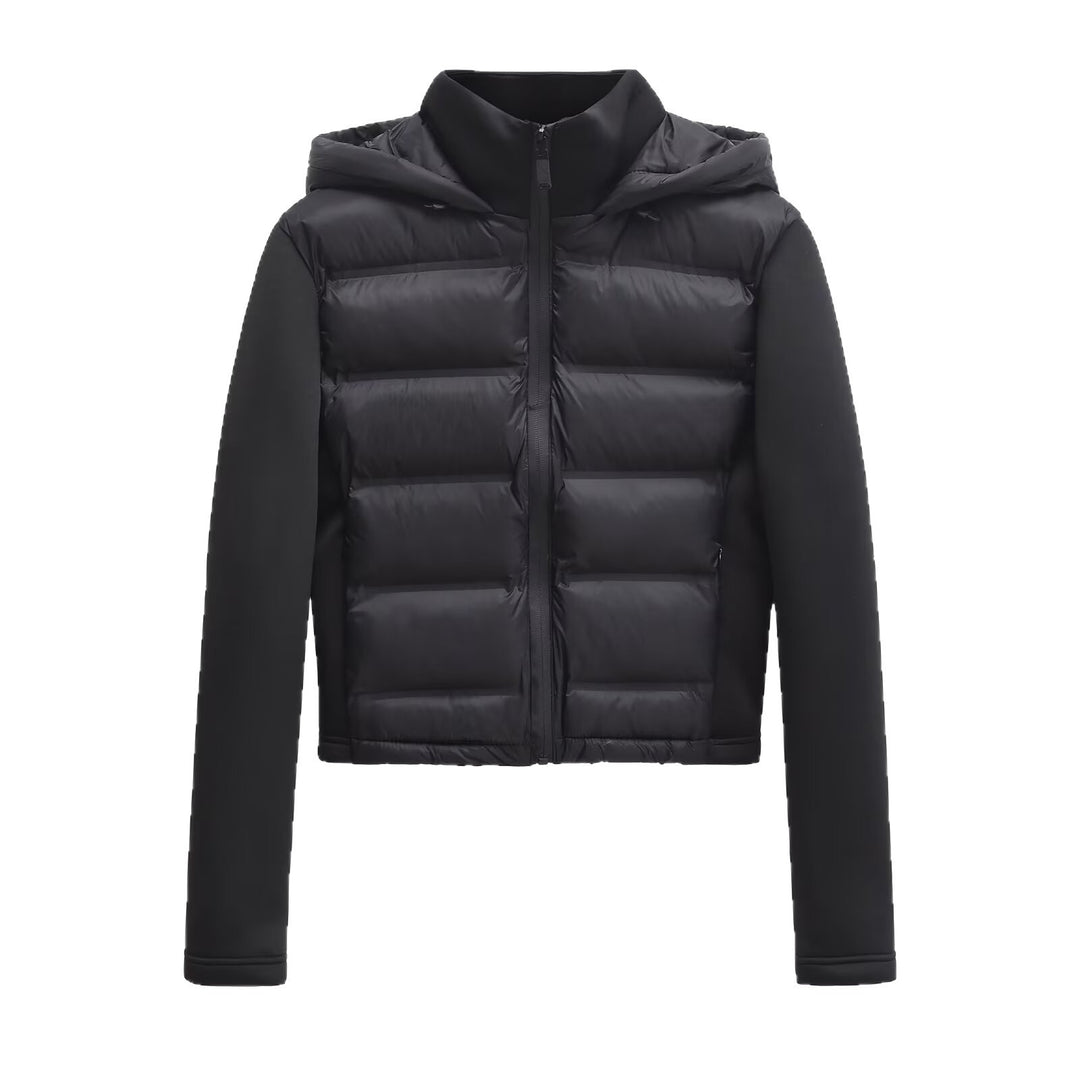 Damen Gekürzte gesteppte Hybrid‑Wattierte Jacke mit Kapuze Echo Archiv
