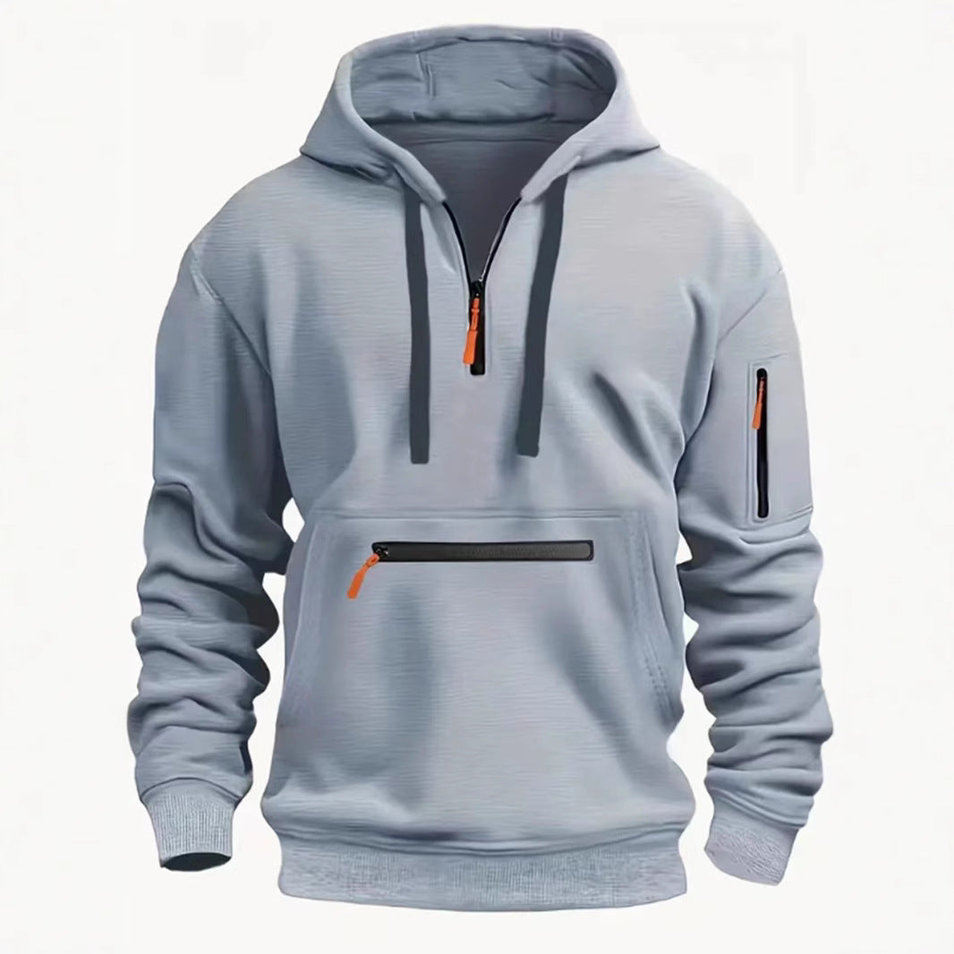Herren Hoodie mit praktischem Reißverschluss und modernen Design-Elementen Echoarchiv
