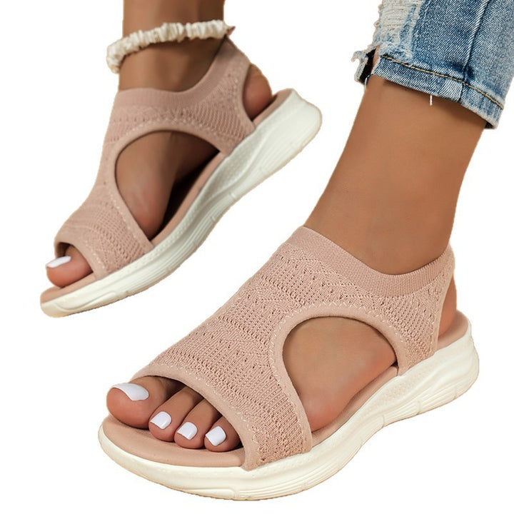 Damen Atmungsaktive gestrickte Komfort-Sandalen mit dicker Dämpfungssohle – Sorelia