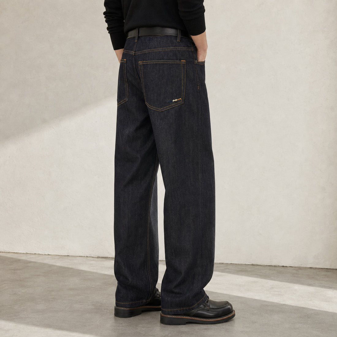 Damen hochtaillierte gerade Jeans aus Premium-Denim Echo Archiv