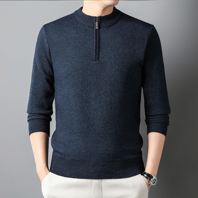 Herren Pullover mit halbem Reißverschluss und strukturiertem Design Echoarchiv