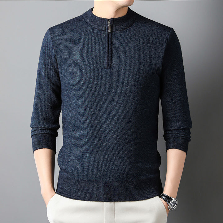 Herren Pullover mit halbem Reißverschluss und strukturiertem Design Echoarchiv
