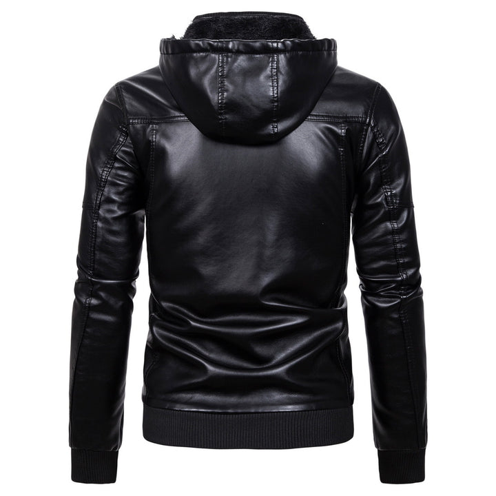 Herren Vintage-inspirierte Kunstleder-Bomberjacke mit Teddyfutter, Stehkragen und Brusttaschen Echo Archiv