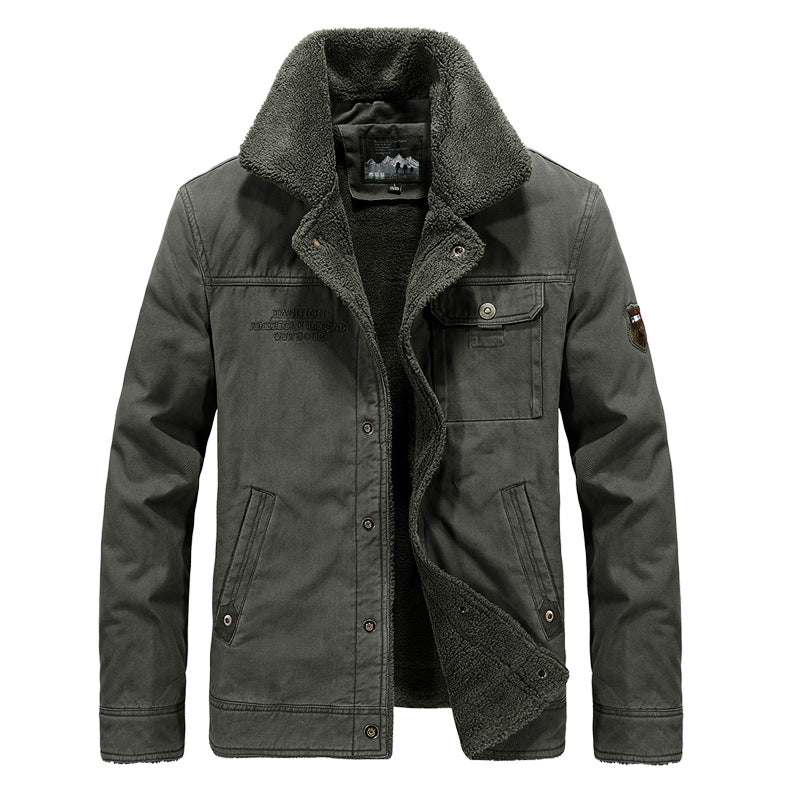 Herren nan gefütterte Canvas-Fieldjacke mit Teddyfutter und klassischem Stehkragen Echo Archiv