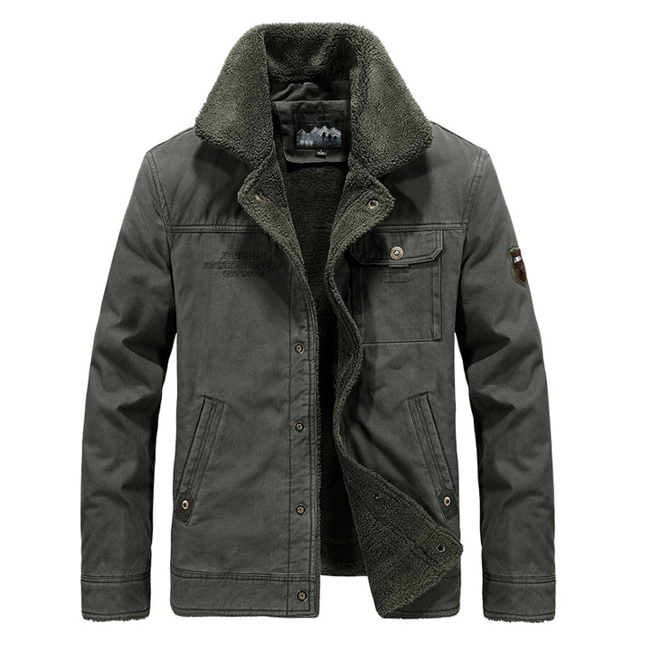 Herren nan gefütterte Canvas-Fieldjacke mit Teddyfutter und klassischem Stehkragen Echo Archiv