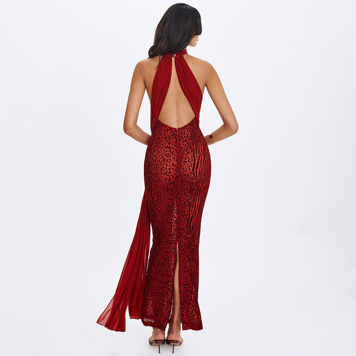 Damen Elegantes Maxikleid mit raffiniertem Schnitt und dezentem Glanz Echo Archiv