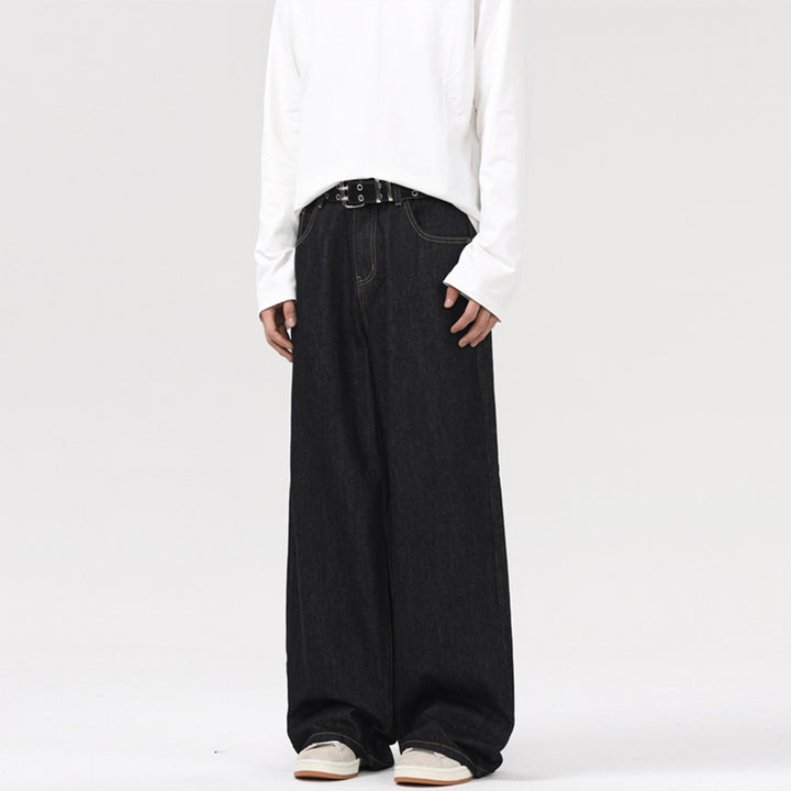 Herren Ultraweite Denim‑Palazzo‑Hose mit geradem Bein und Clean‑Minimal Silhouette Echo Archiv
