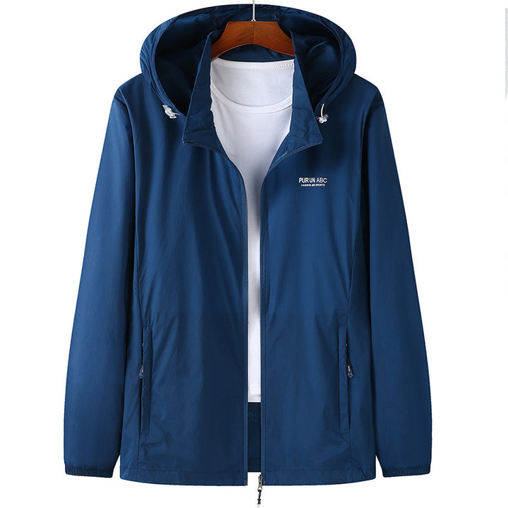 Herren Ultraleichte Packbare Kapuzen-Outdoorjacke mit Zwei-Wege-Reißverschluss – Taviero