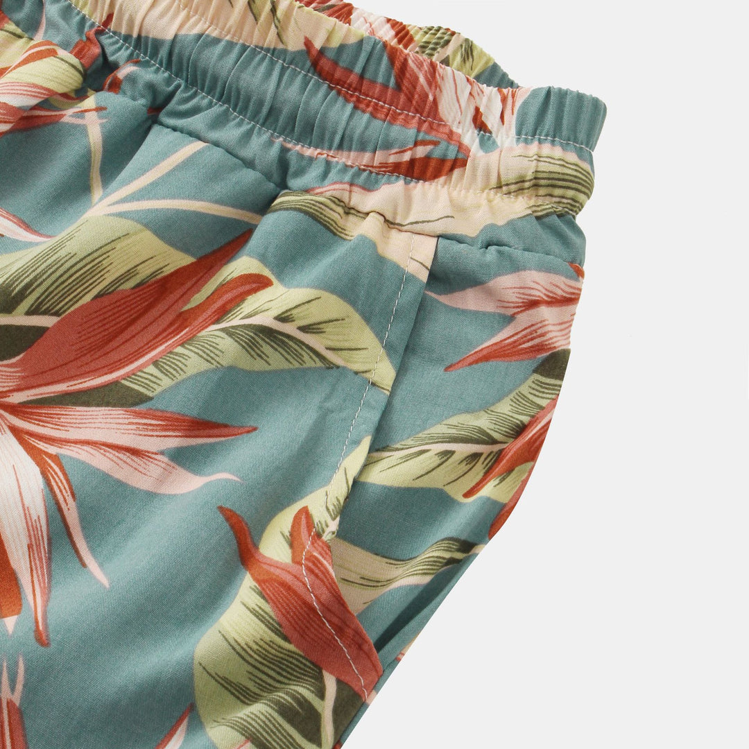 Herren Badeshorts mit tropischem Blatt- und Blumenmuster Echoarchiv
