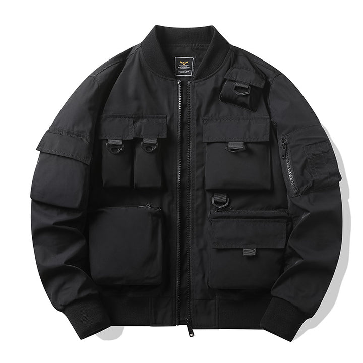 Herren Taktische Bomberjacke mit Multifunktionstaschen und Reißverschluss – Brevano