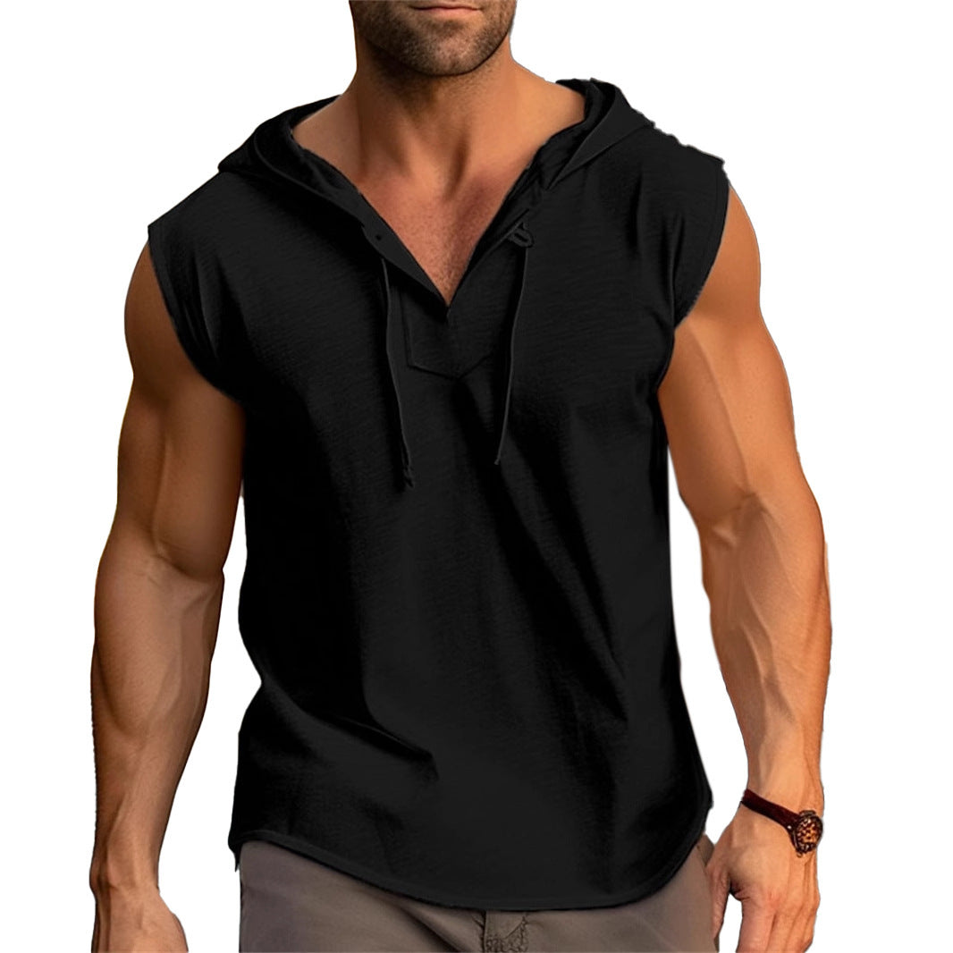 Herren ärmelloses Sportshirt mit praktischem Kordelzug Echoarchiv