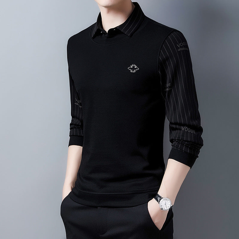 Herren elegantes Sweatshirt mit Hemdkragen Echoarchiv