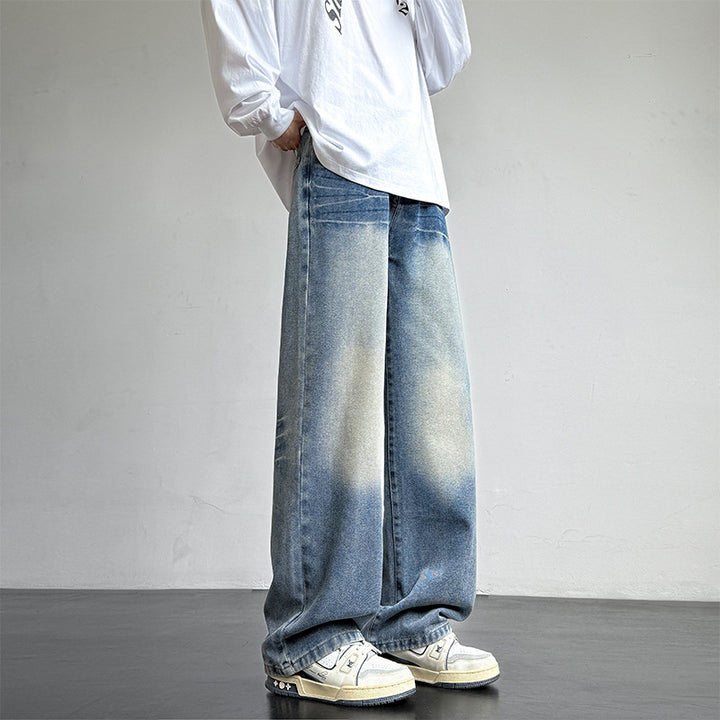 Herren weite Denim-Jeans mit einzigartiger Waschung Echoarchiv