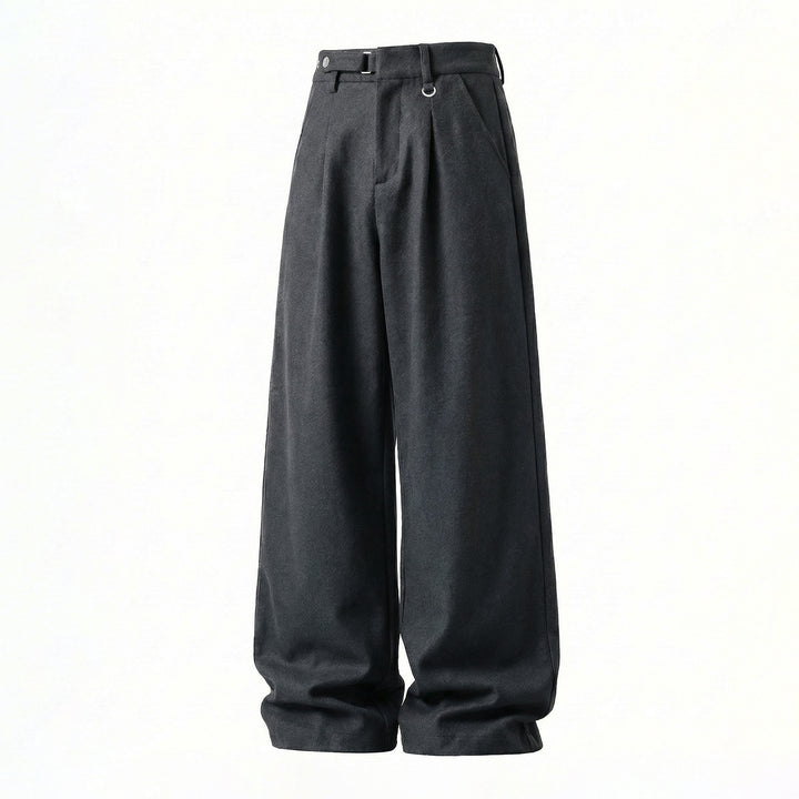 Damen Weite High-Waist-Hose mit Bundfalten, D-Ring und weitem Bein Echo Archiv