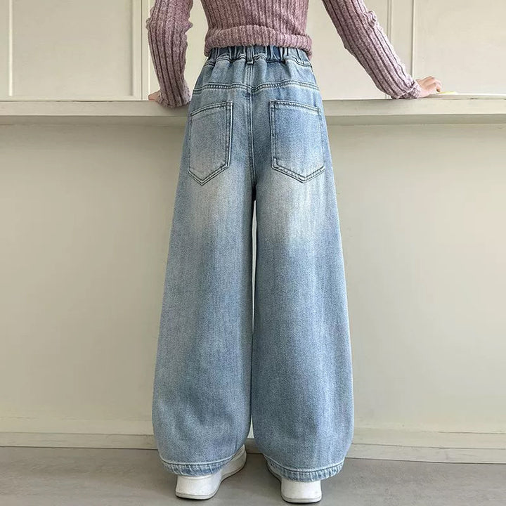 Damen weite High-Waist Jeans mit schmalem Bund Echo Archiv