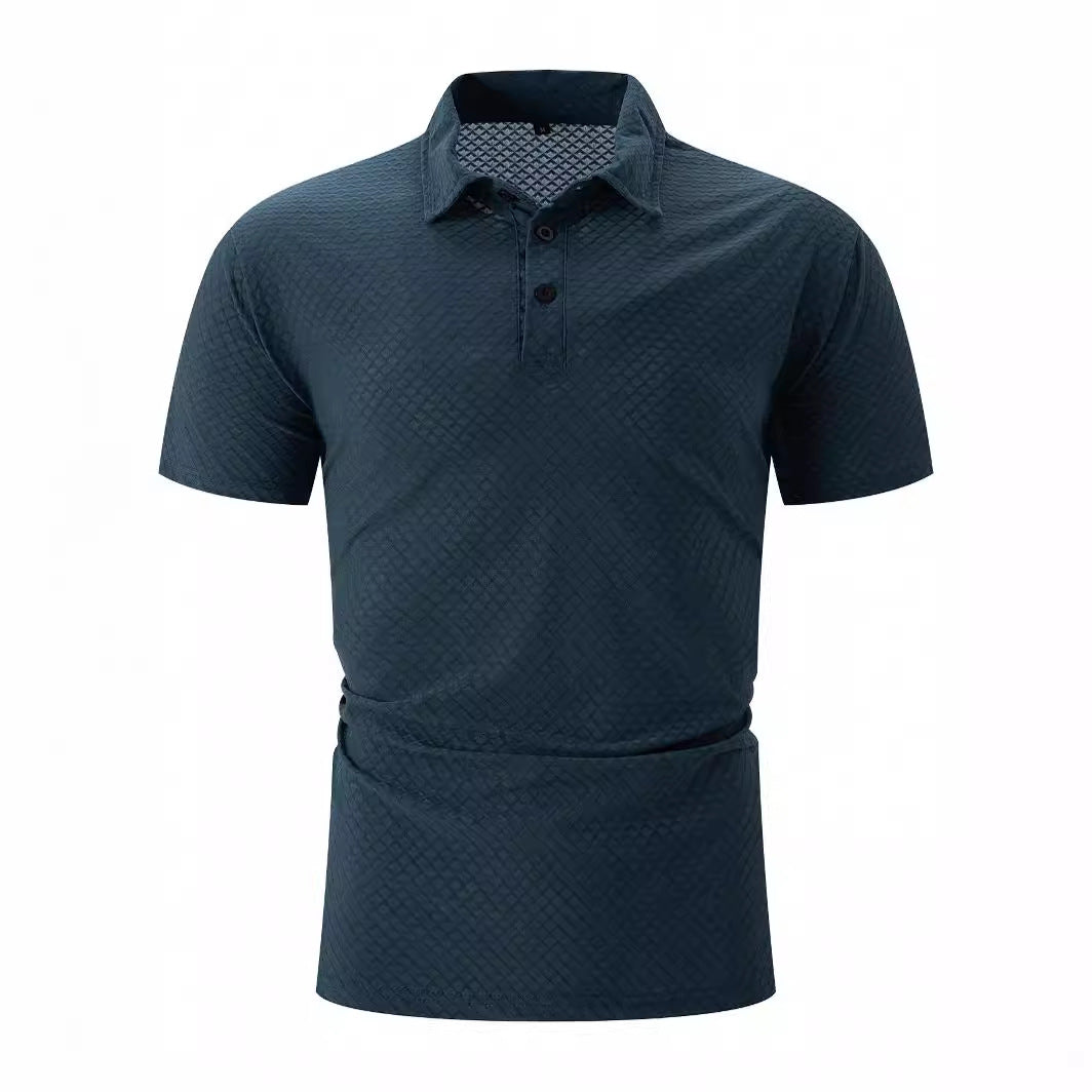 Herren modernes Kurzarm-Polohemd mit strukturiertem Design Echoarchiv