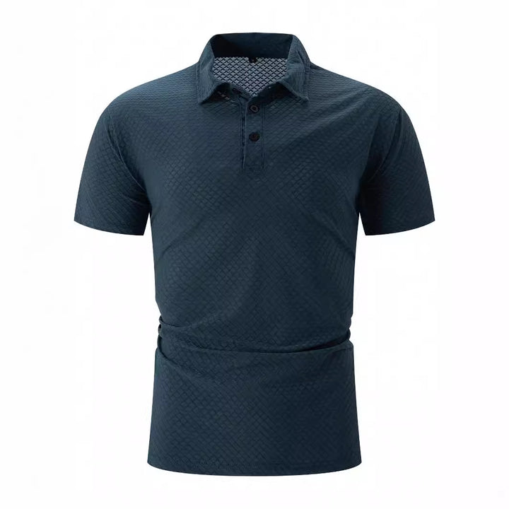 Herren modernes Kurzarm-Polohemd mit strukturiertem Design Echoarchiv