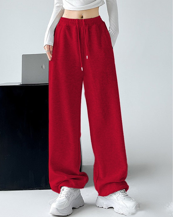 Damen nan extraweite Palazzo-Sweathose mit hohem Komfortbund, seitlichen Eingrifftaschen, Schlitz am Saum und Kordelzug Echo Archiv