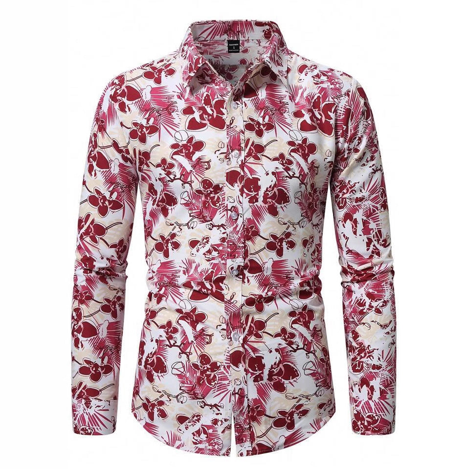 Herren Langarmhemd mit exquisitem Floral-Design Echoarchiv