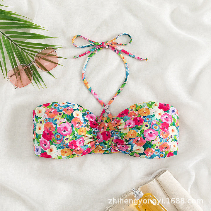 Damen Bandeau-Bikini mit verspieltem Blumendesign Echo Archiv