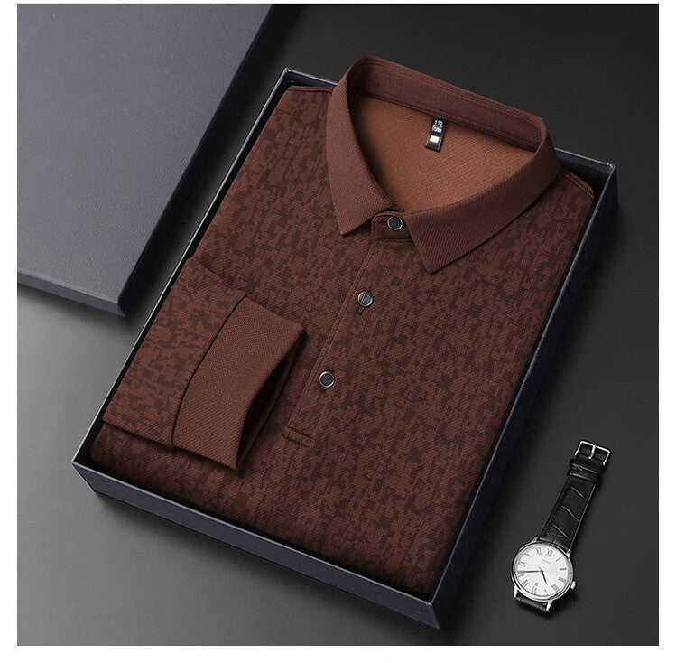 Herren elegantes Poloshirt mit strukturiertem Design Echoarchiv