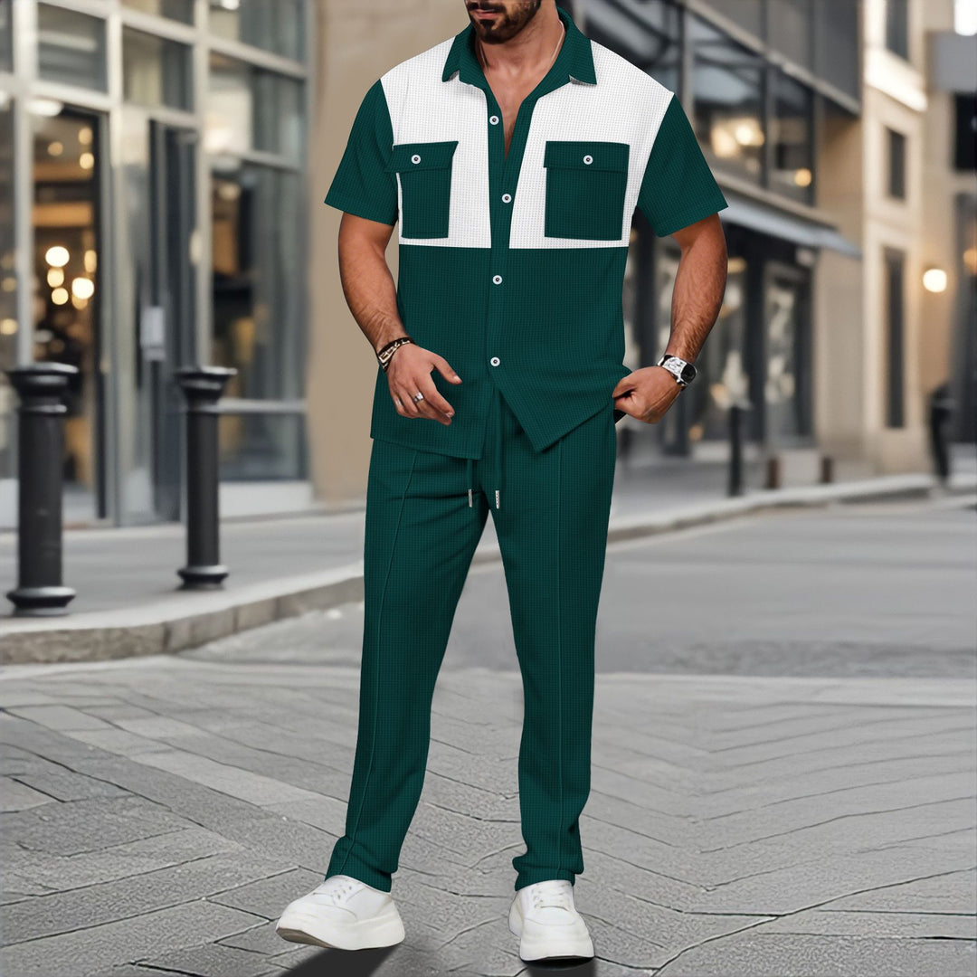 Herren Freizeitanzug mit modernem Blockdesign und praktischen Taschen Echoarchiv