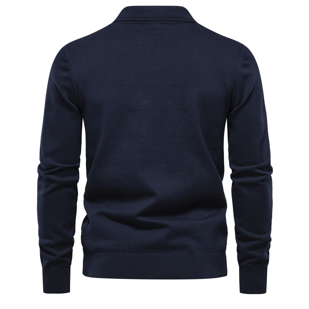 Herren Polo-Pullover mit strukturiertem Diamantmuster und klassischem Kragen Echoarchiv