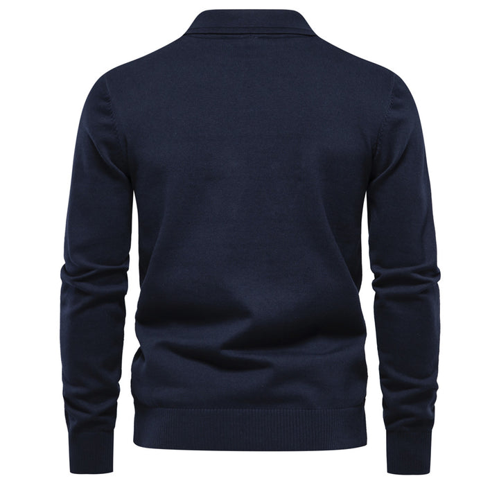 Herren Polo-Pullover mit strukturiertem Diamantmuster und klassischem Kragen Echoarchiv