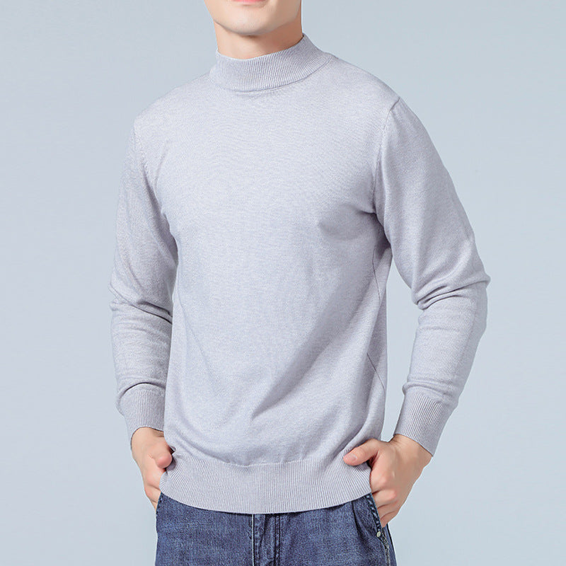 Herren Feiner Mockneck-Pullover aus hochwertigem Feinstrick mit gerippten Abschlüssen Echoarchiv