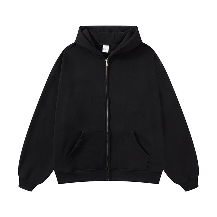 Unisex nan Kapuzen-Sweatjacke mit durchgehendem Reißverschluss, oversized Passform und Kängurutaschen Echo Archiv