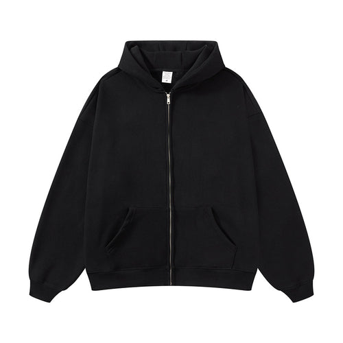 Unisex nan Kapuzen-Sweatjacke mit durchgehendem Reißverschluss, oversized Passform und Kängurutaschen Echo Archiv