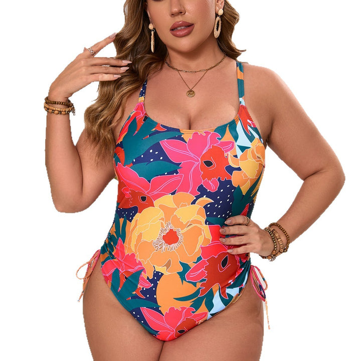 Damen Badeanzug mit floralem Design und regulierbaren Seiten Echo Archiv
