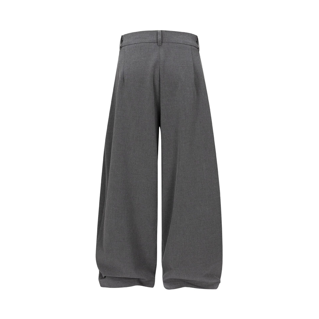 Damen Hochtaillierte weite Plissee-Hose mit Bügelfalte und Gürtelschlaufen Echoarchiv