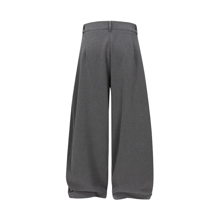 Damen Hochtaillierte weite Plissee-Hose mit Bügelfalte und Gürtelschlaufen Echoarchiv