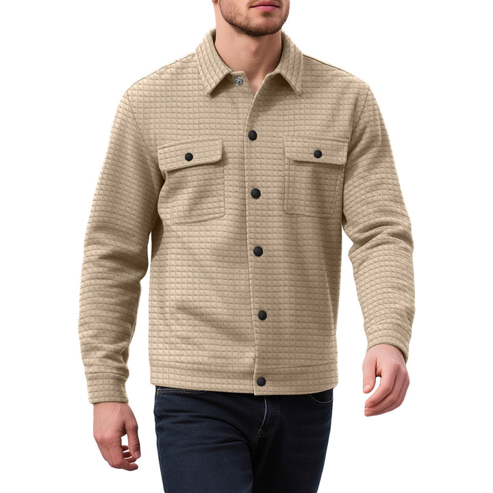 Herren lässige Flanelljacke mit strukturiertem Gewebe und praktischen Taschen Echoarchiv
