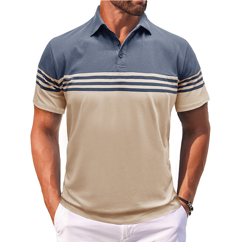 Herren Polo-Shirt mit modernem Streifenmotiv und atmungsaktivem Gewebe Echoarchiv