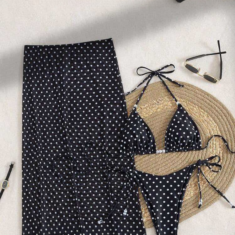 Damen Stilvolles Strandkleid mit Punkten Echo Archiv