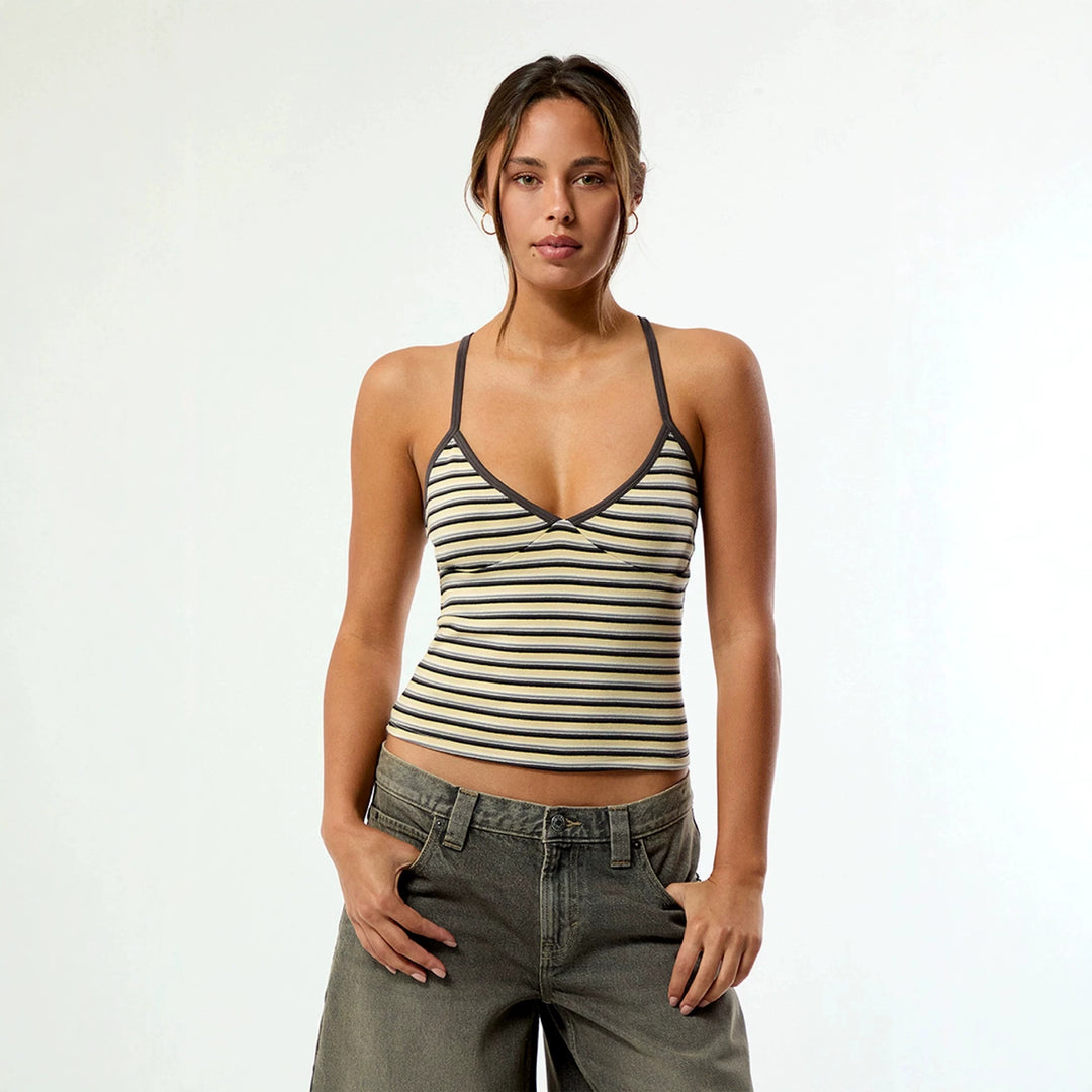 Damen Camisole-Top im lässigen Streifendesign mit verstellbaren Trägern Echo Archiv