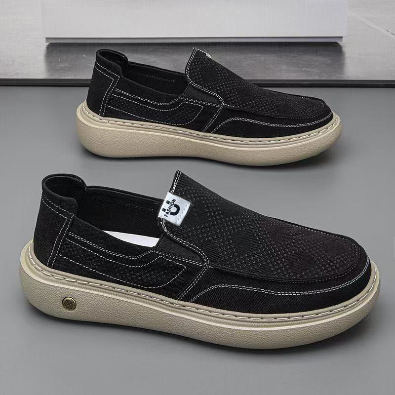 Herren Slip-On Plateau-Sneaker mit perforiertem Veloursleder und gepolstertem Komfortfußbett Echoarhiv – Norré