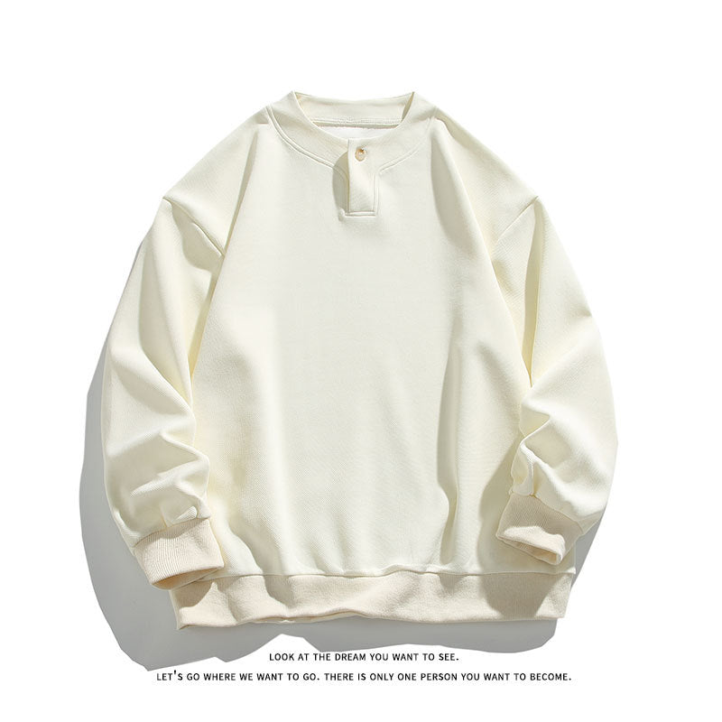 Unisex Oversize-Henley-Sweatshirt mit Druckknopf am Kragen Echo Archiv