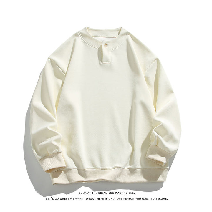 Unisex Oversize-Henley-Sweatshirt mit Druckknopf am Kragen Echo Archiv