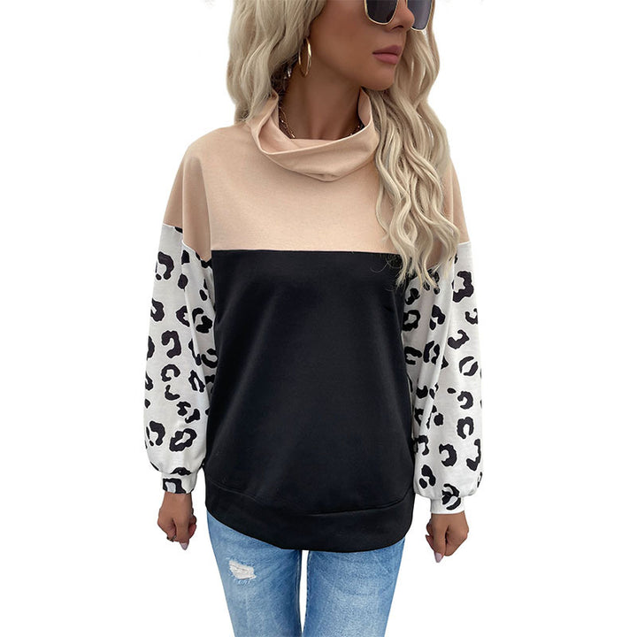 Damen Oversize-Pullover mit Schalkragen, Colourblock und Ballonärmeln Echoarchiv