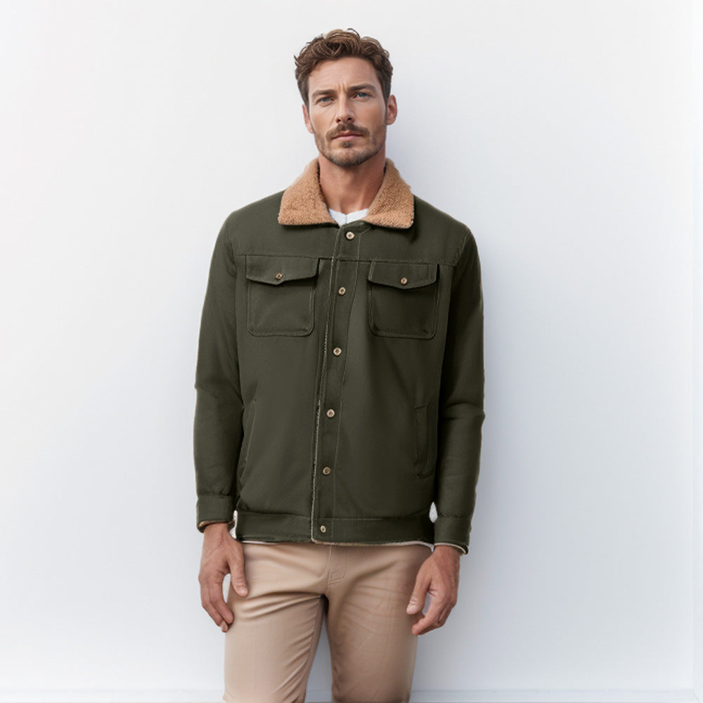 Herren robuste Canvasjacke mit Teddy-Kragen Echoarchiv